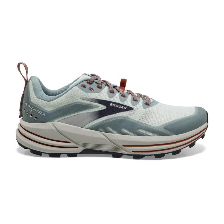 Brooks Cascadia 16 Flexible Women's Trail Running Shoes - Aqua Mint/grey Tourmaline/red Rooibos Tea